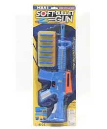 Just For Fun Soft bullet dart gun with 6 soft bullets - Blue