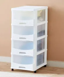 HomeBox Kevin 4-Drawer Rattan Storage Cabinet