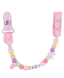 Factory Price Simple Beaded Pacifier Clips - Pink