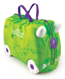 Trunki Original Kids Ride On Suitcase And Carry On Luggage Rex Dinosaur  - Green