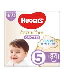 Huggies Extra Care Culottes Baby Diaper Pants Size 5 - 34 Pieces