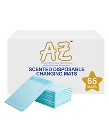 A to Z Blue Scented Disposable Changing Mats - 65 Pieces