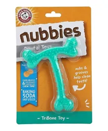 Arm & Hammer Nubbies Tribone Dental Toy For Dogs - Peanut Butter Flavor