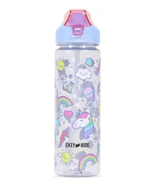 Eazy Kids Unicorn 2 In 1 Tritan Water Bottle Blue - 650mL