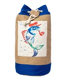 Anemoss Captain Fish Jute Bag - Blue