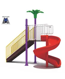 Megastar Wavy Metal Slide With Sturdy Steps & Stand Out Tower