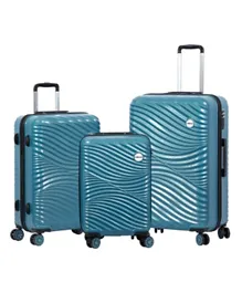 Biggdesign Moods Up Hard Luggage Set With Spinner Wheels Steel Blue - 3 Pieces