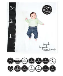 Lulujo Baby First Year Blanket & Cards Set Loved Beyond Measure - Black White