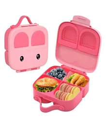 Little Angel Kid's Lunch Box 4 Compartment With Handle - Pink