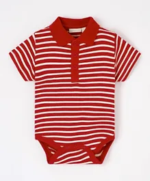 JoJo Maman Bebe Stripe Bodysuit - Red