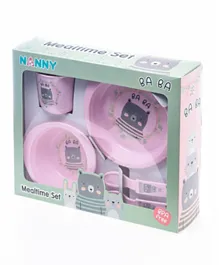 Uniq Kidz Nanny Feeding Set Pink - 5 Pieces