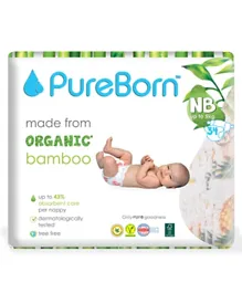 PureBorn New Born Nappy Single Daisys Newborn - 34 Pieces