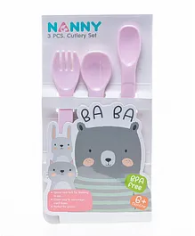 Uniq Kidz Nanny Cutlery Set Pink - 2 Pieces