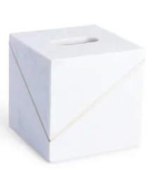 بان هوم - غطاء صندوق المناديل لايلا ماربل - أبيض