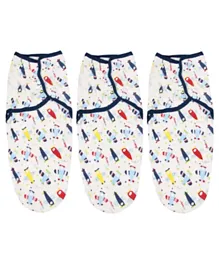 MeeMee Soft Cotton Cartoon Pattern Swaddle Wrap Blanket - Pack of 3