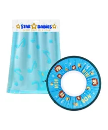 Star Babies Round Shower Cap With Bamboo Face Towel Pack of 2 - Blue