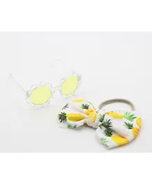 DDANIELA Hawaiian Glasses and Headband Set For Babies and Girls - Ananas
