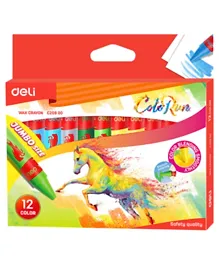 Deli Jumbo Wax Crayons colors - Pack of 12