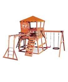 Little Tikes Real Wood Adventures Wolf Mountain Wooden Playground Set - Multicolor