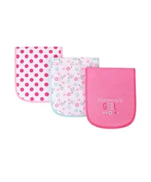 Hudson Childrenswear Quilted Terry Backed Burpcloths Mommy's Girl Pink - 3 Pieces