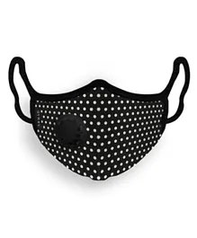 Nomad Mask Polka Valve Face Mask - Black & White