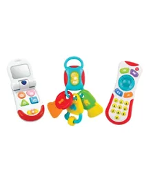 Winfun Baby Light 'N Sounds Kit Set, Interactive Toys with Light-Up Key Ring, Cell Phone, Remote Control for Infants 3M+
