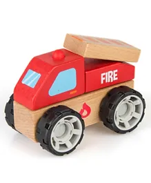 Iwood Wooden Small Vehicle Models Fire Truck - Red