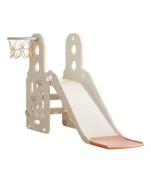 Lovely Baby Slide With Basketball Hoop - White