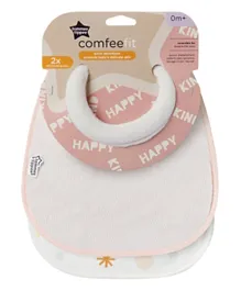 Tommee Tippee Closer to Nature Milk Feeding Bib Pack of 2 - Light Pink