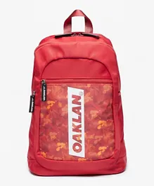 Oaklan by ShoeExpress Printed Backpack Red - 15 Inches