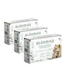 Bloomies Hypoallergenic Premium Pant Style Baby Diapers Size 4 Pack of 3 - 120 Pieces