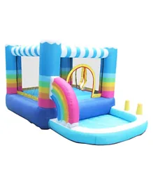 Myts Inflatable Bounce Houses Jumper Small Ball Pit Water Pool Rainbow Design - Multicolor