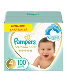 Pampers Premium Care Taped Diapers Size 4 - 100 Baby Diapers