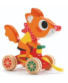 Djeco Wooden Scouic Pull Along Toy - Orange
