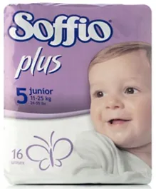 Soffio Plus Soft Hug Parmon Diapers Junior Size 5 - 16 Pieces