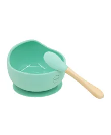 Amini Silicone Bowl And Spoon Set - Green