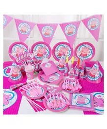 Highland  Peppa Pig Theme Disposable Tableware Party Set for 10 People