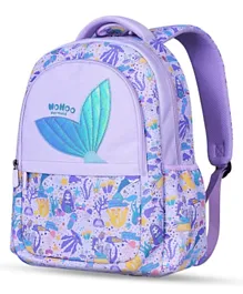 نوهوو - حقيبة مدرسية للأطفال بتصميم حورية البحر - أزرق 16 بوصة