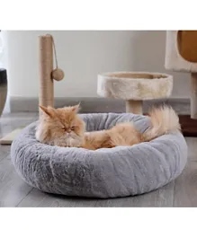 PAN Home Donut Faux Fur Pet Bed Round - Grey