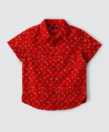 Jam All Over Print Woven Shirt - Red