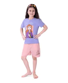 Disney Frozen Stay Curious Tee with Shorts Set - Purple