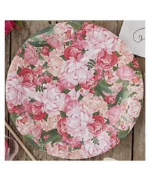 Ginger Ray Boho Floral Paper Plates Pack of 8 - Pink
