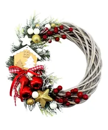 Party Magic Christmas Rattan Wreath - Red