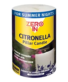 Zero In Citronella Pillar Candle - STV426
