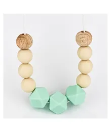 Desert Chomps Boho Chic Silicone & Wooden Teething Necklace - Vintage Mint