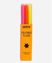 Omy Neon Felt Pen Pack Of 9 - Multicolour