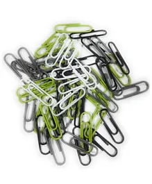 Onyx And Green Paper Clips Vinyl Covered 4002 - 125 Pieces