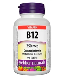 WEBBER NATURALS  Vitamin B12 Cyano 250MG - 90 Tablets