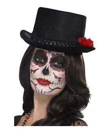 Smiffys Day of the Dead Top Hat - Black