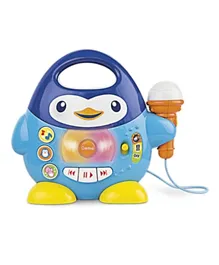 Winfun Penguin Karaoke Buddy Music Player with Microphone, LED, for Kids 18M+, Echo Effect, Silly Animal Sounds - 20x22 cm